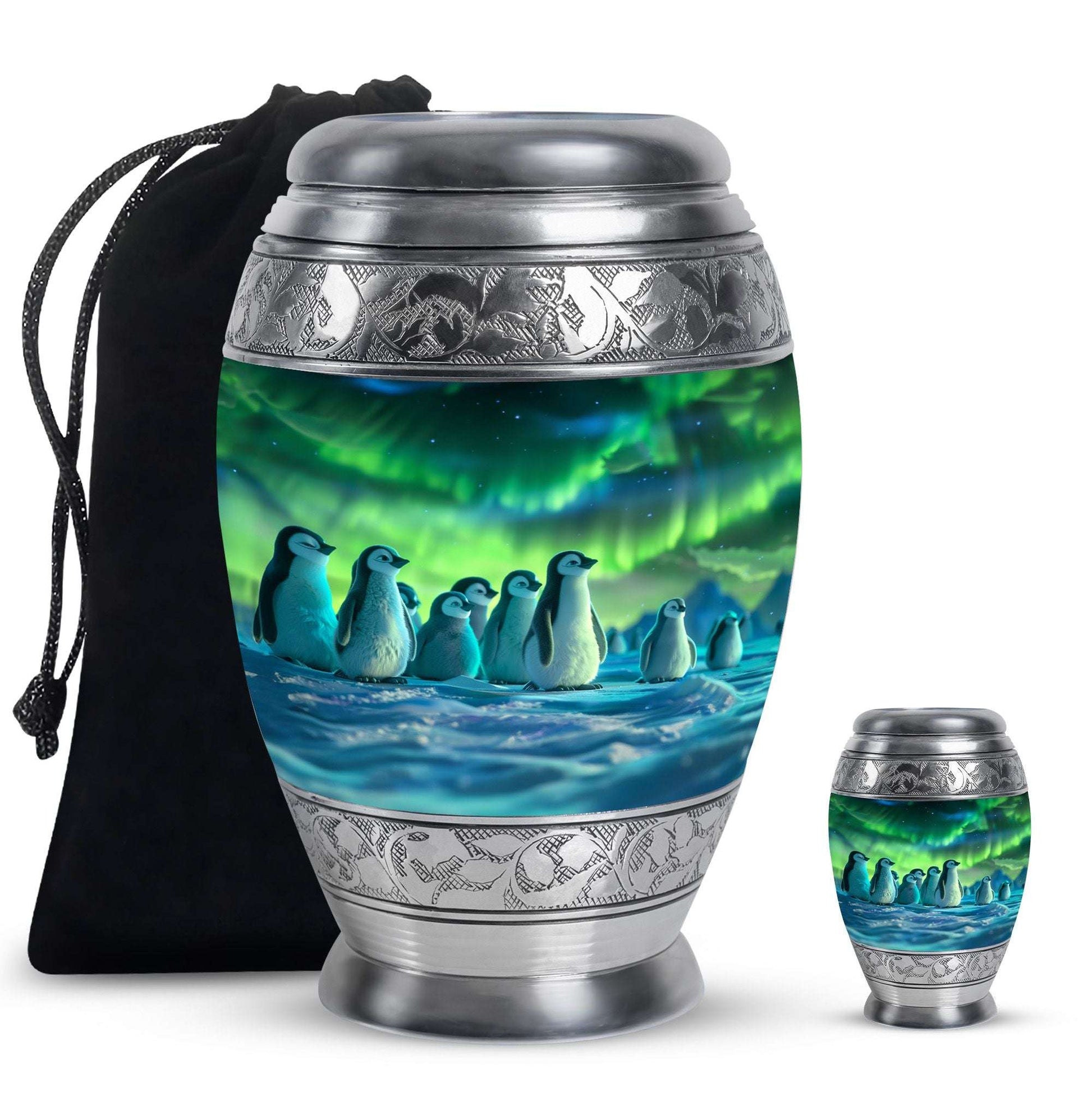 Penguin Theme Large Urn With 1 Keepsake Urn