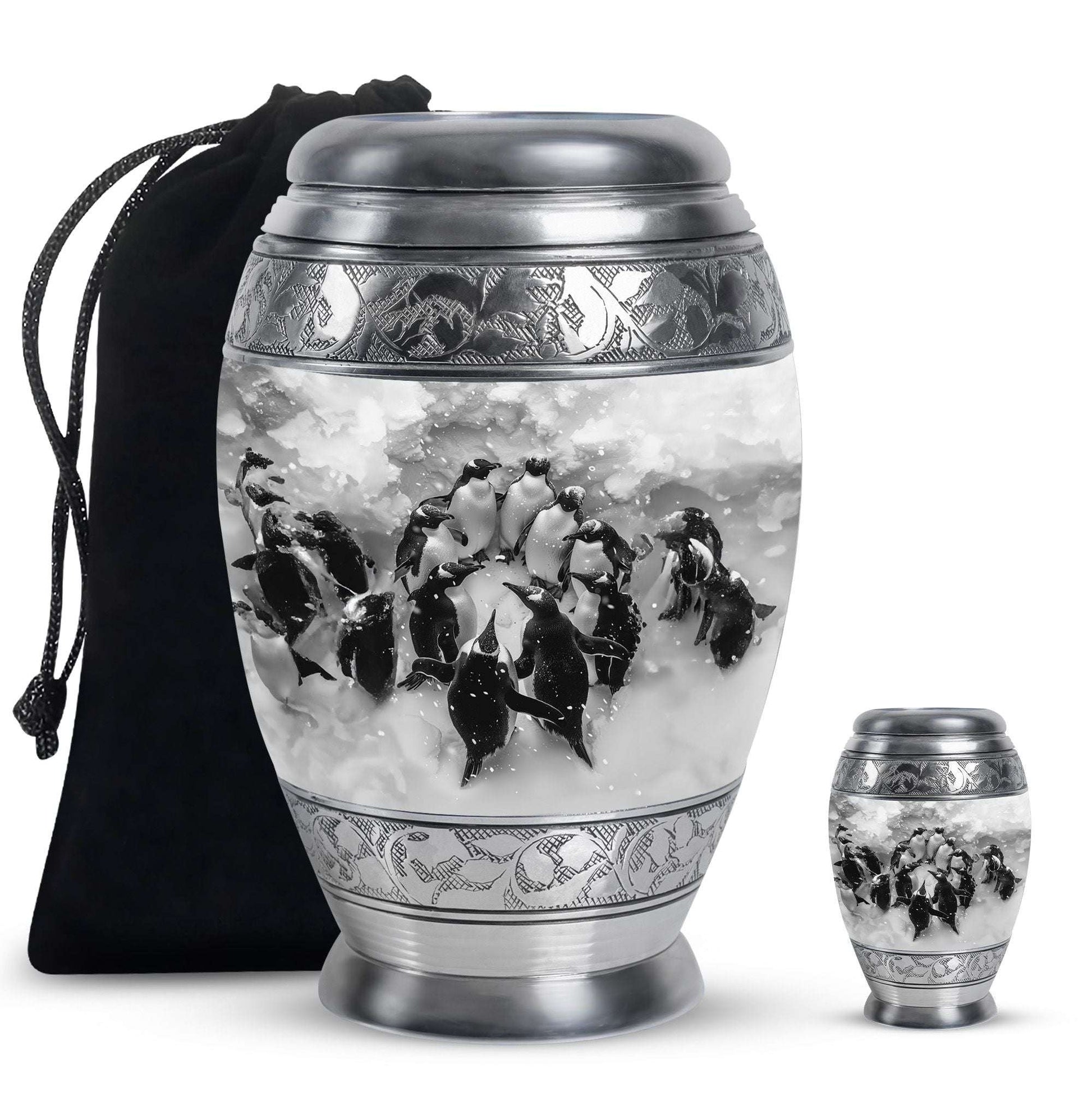 Penguin Theme Large Urn With 1 Keepsake Urn