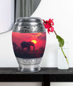 Elephant Theme Large Urn With 1 Keepsake Urn