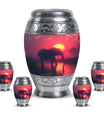 Elephant Theme Large Urn With 4 Keepsake Urn