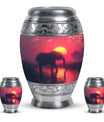 Elephant Theme Large Urn With 2 Keepsake Urn