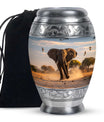Elephant Theme Large Urn 10 Inch