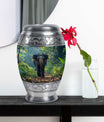 Elephant Theme Large Urn With 1 Keepsake Urn
