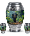 Elephant Theme Large Urn With 2 Keepsake Urn