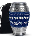 Elephant Family Theme Large Urn 10 Inch