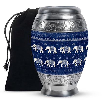 Elephant Family Theme Large Urn 10 Inch