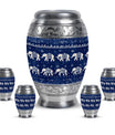 Elephant Family Theme Large Urn With 4 Keepsake Urn