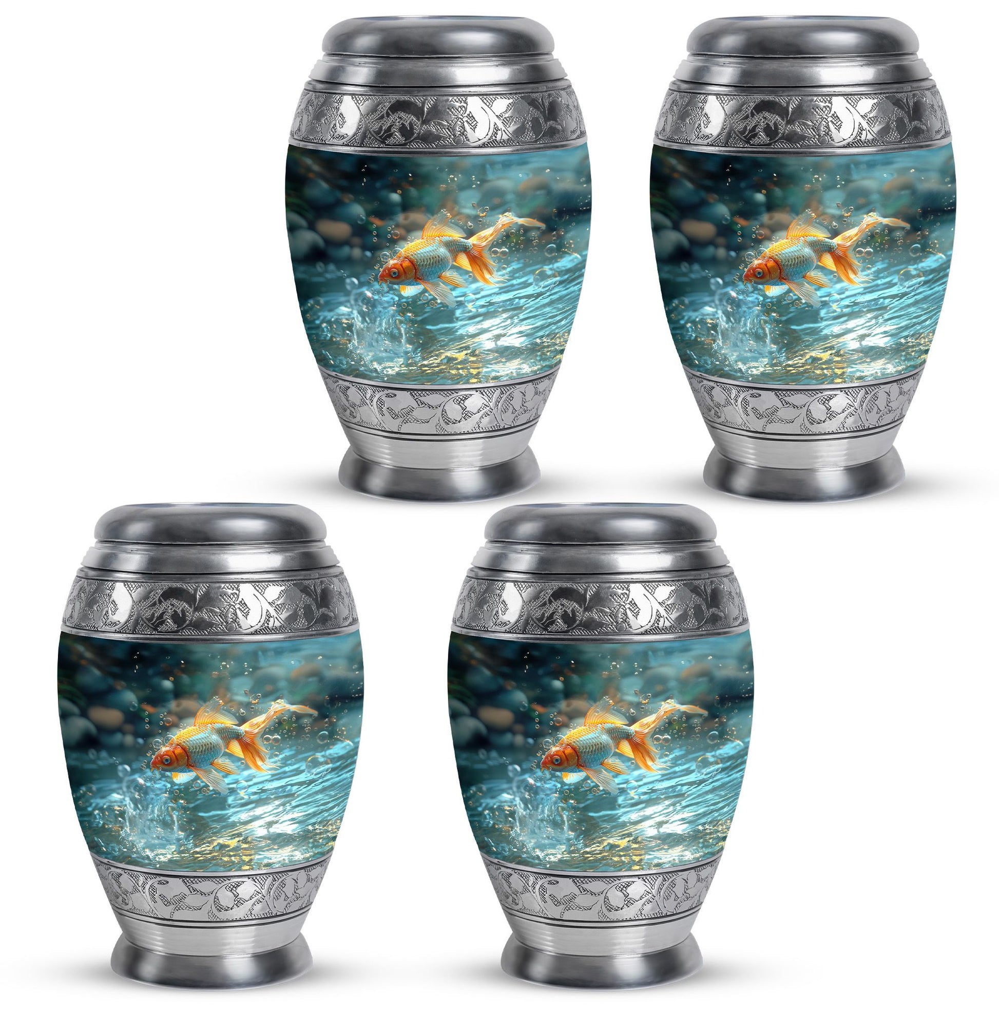 Gold Fish Theme 3 Inch Keepsake Pack of 4