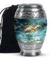 Gold Fish Theme Large Urn 10 Inch