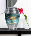 Gold Fish Theme Large Urn With 1 Keepsake Urn