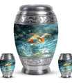 Gold Fish Theme Large Urn With 2 Keepsake Urn