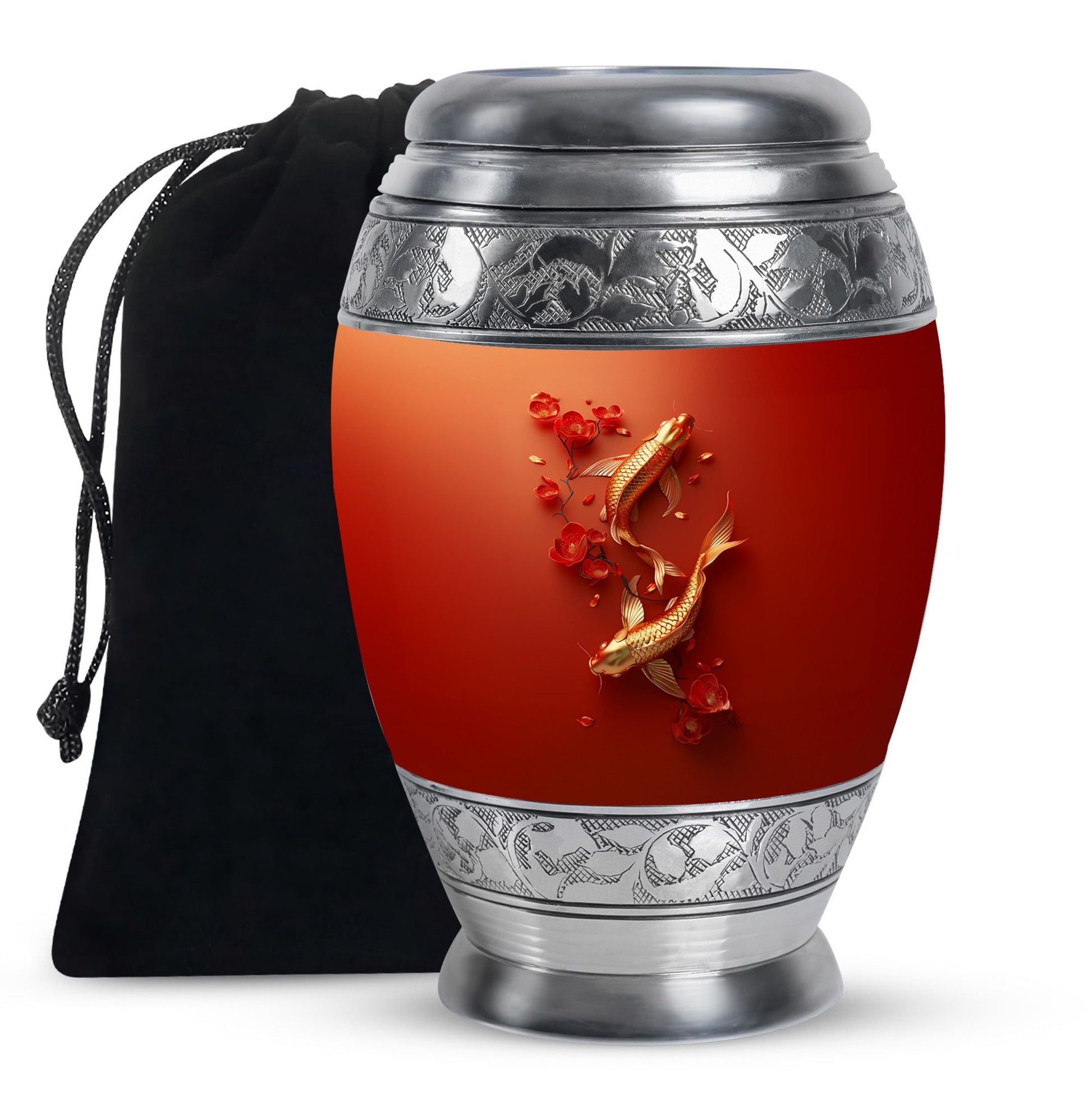 Gold Fish Theme Large Urn 10 Inch