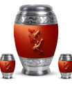 Gold Fish Theme Large Urn With 2 Keepsake Urn