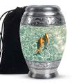 Gold Fish Theme Large Urn 10 Inch