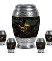 Gold Fish Theme Large Urn With 4 Keepsake Urn