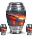Ocean Waves Theme Large Urn With 2 Keepsake Urn