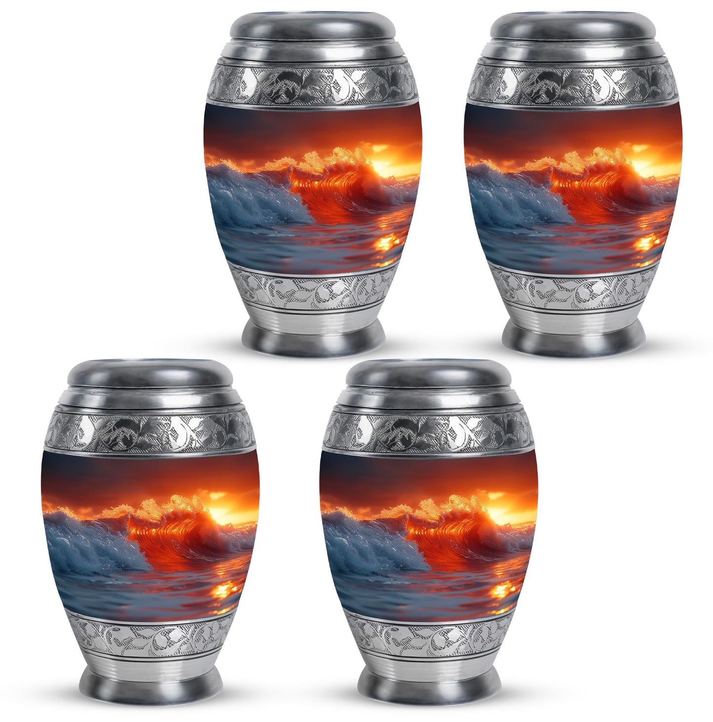Ocean Waves Theme 3 Inch Keepsake Pack of 4