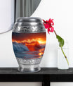 Ocean Waves Theme Large Urn With 1 Keepsake Urn
