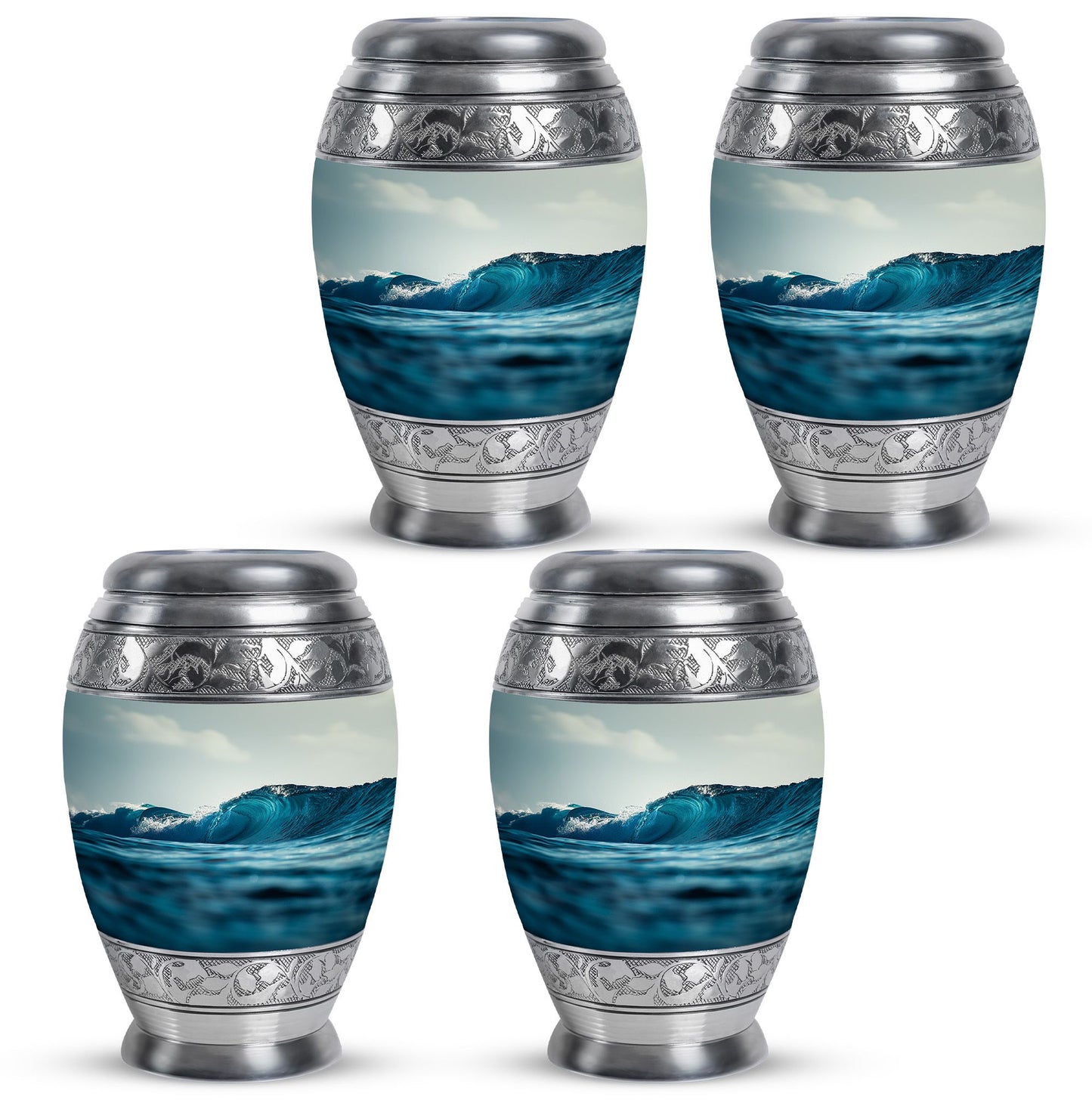 Ocean Waves Theme 3 Inch Keepsake Pack of 4