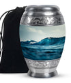 Ocean Waves Theme Large Urn 10 Inch