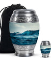 Ocean Waves Cremation Customized Urns - Blue Waves Urn For Human Ashes