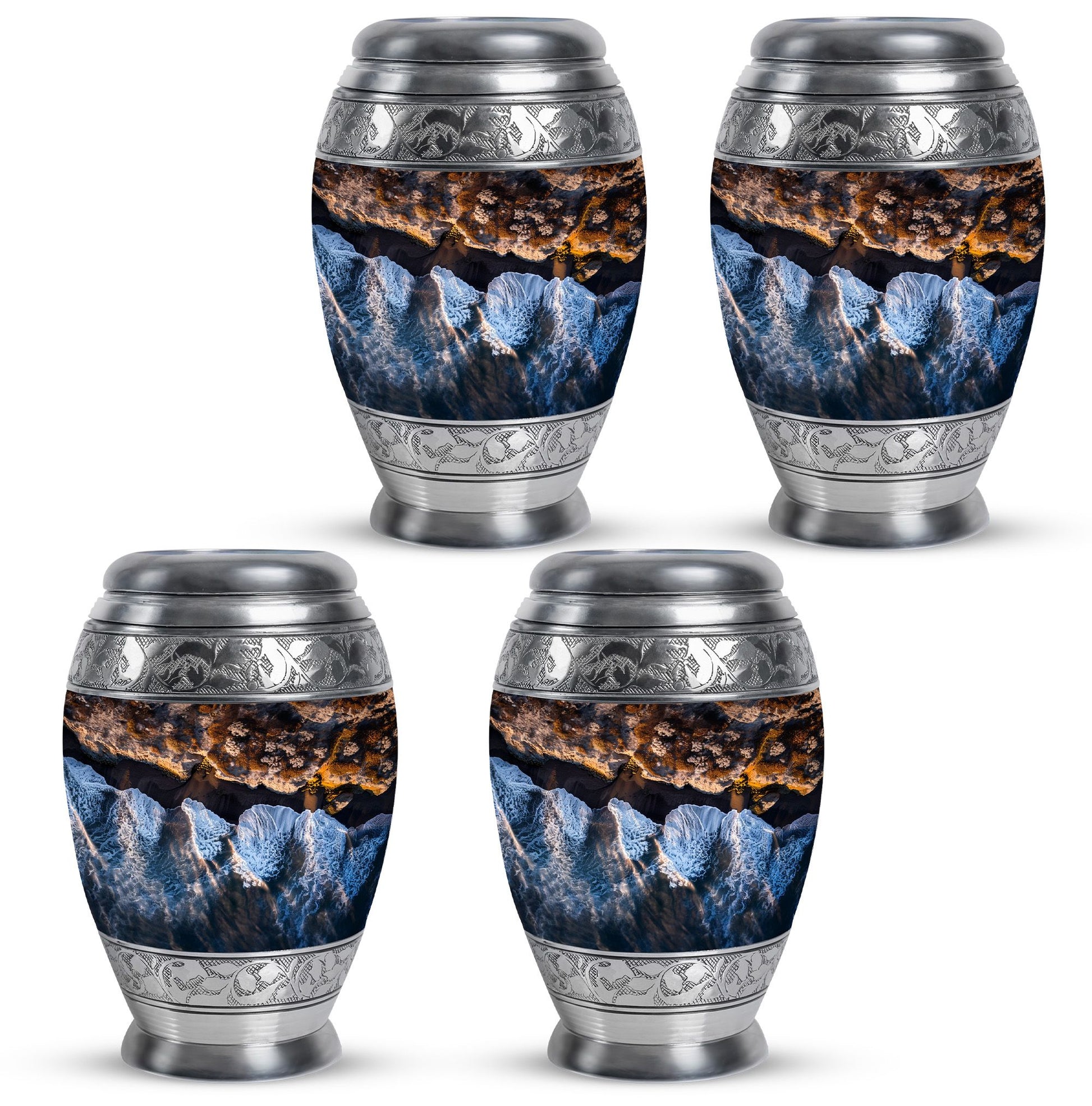 Ocean Waves Theme 3 Inch Keepsake Pack of 4