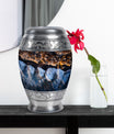 Ocean Waves Theme Large Urn With 1 Keepsake Urn