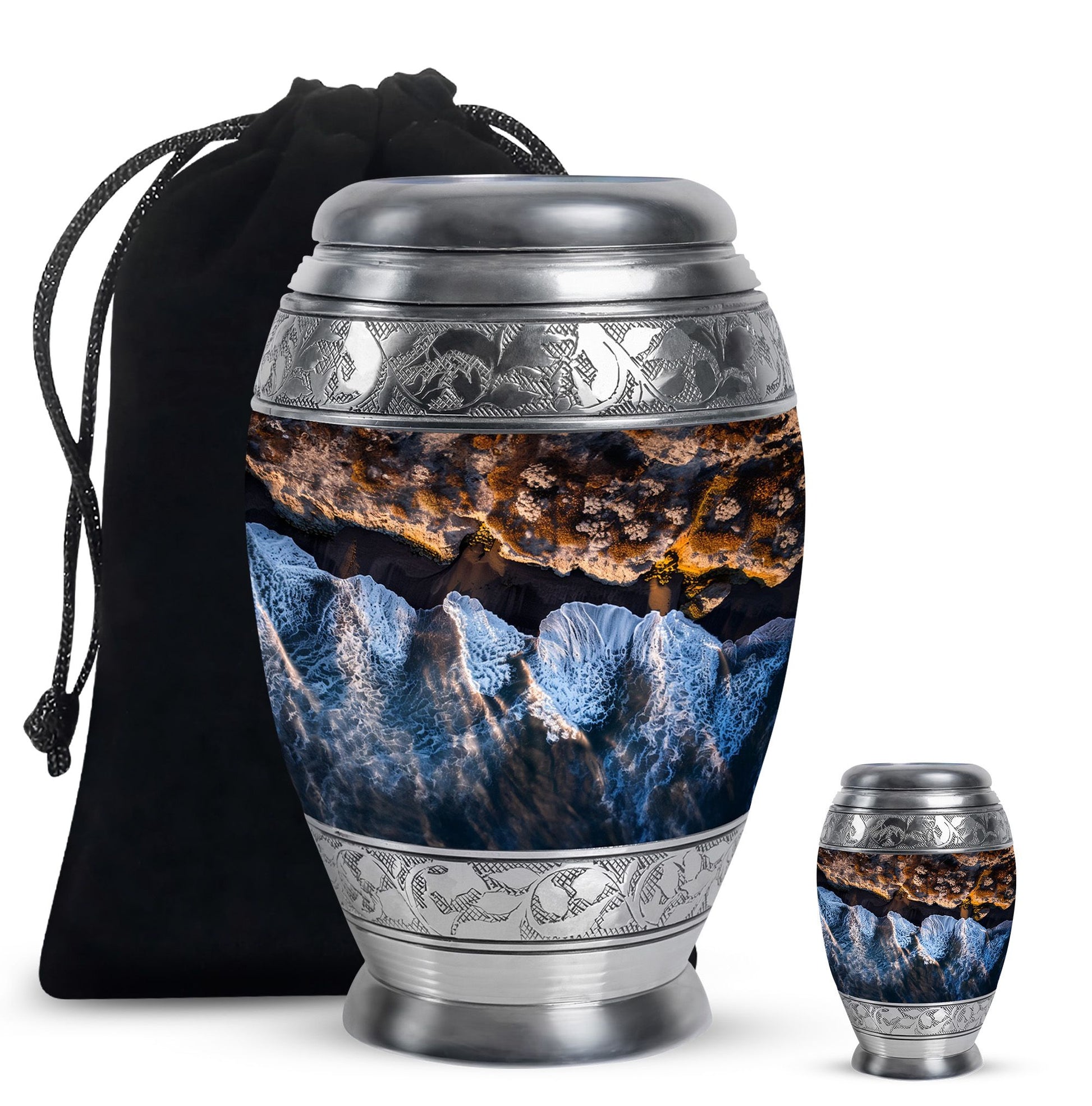 Ocean Waves Cremation Medium Urn For Ashes - Abstract Cremation Urn For Ashes