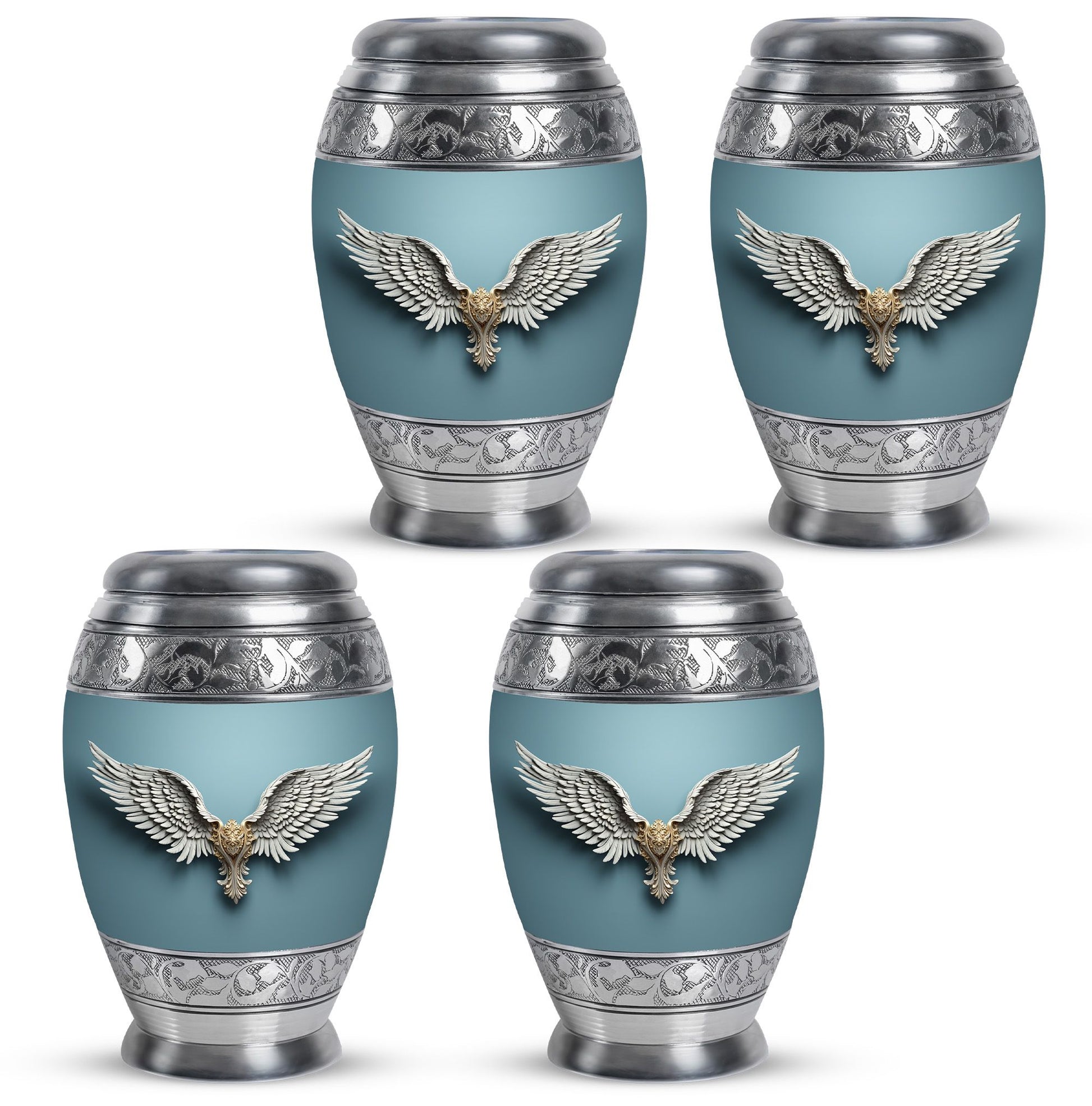 Wings Blue Theme 3 Inch Keepsake Pack of 4
