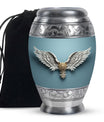 Wings Blue Theme Large Urn 10 Inch