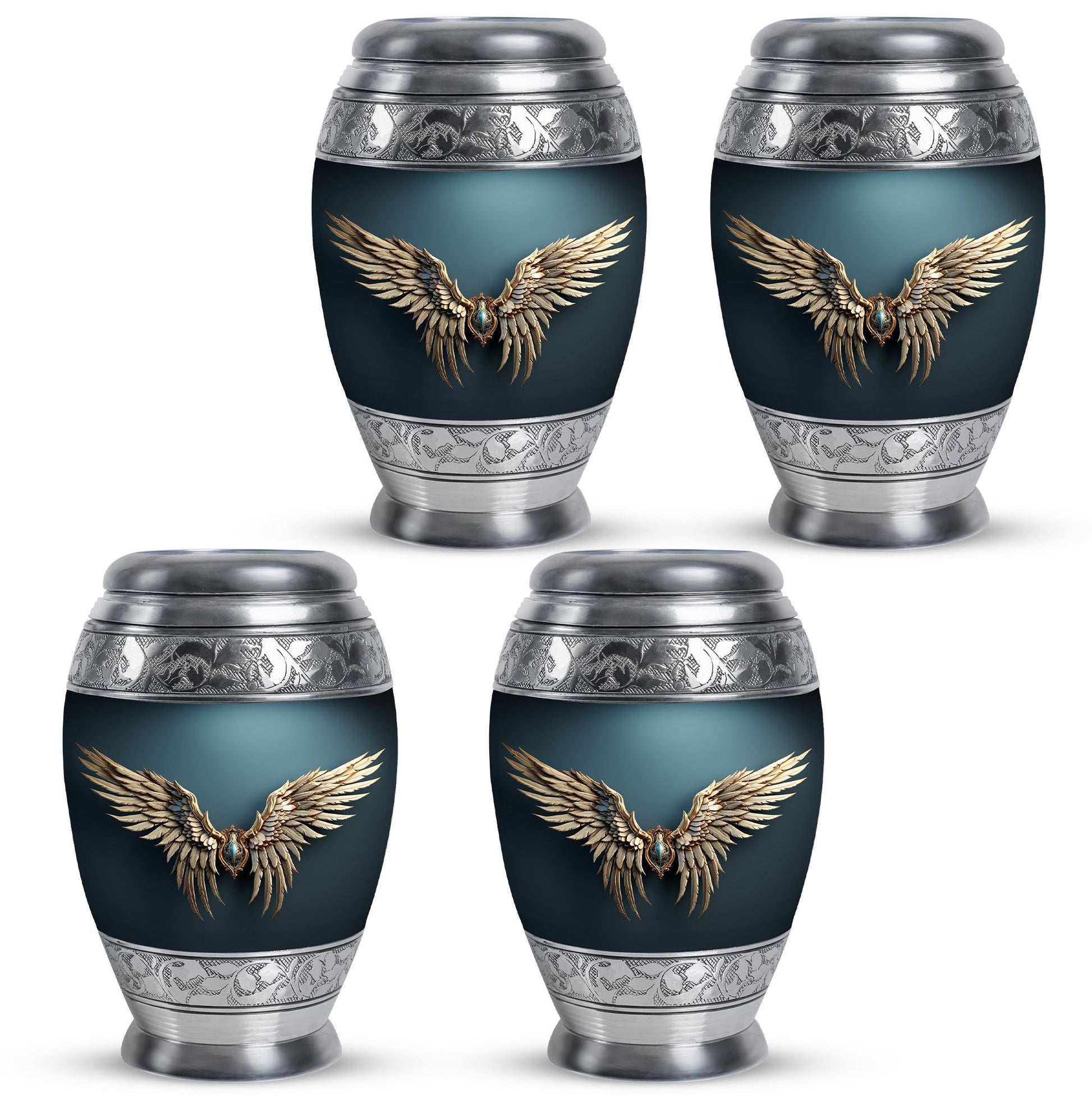 Wings Blue Theme 3 Inch Keepsake Pack of 4