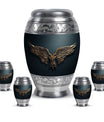 Wings Blue Theme Large Urn With 4 Keepsake Urn