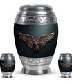 Wings Blue Theme Large Urn With 2 Keepsake Urn