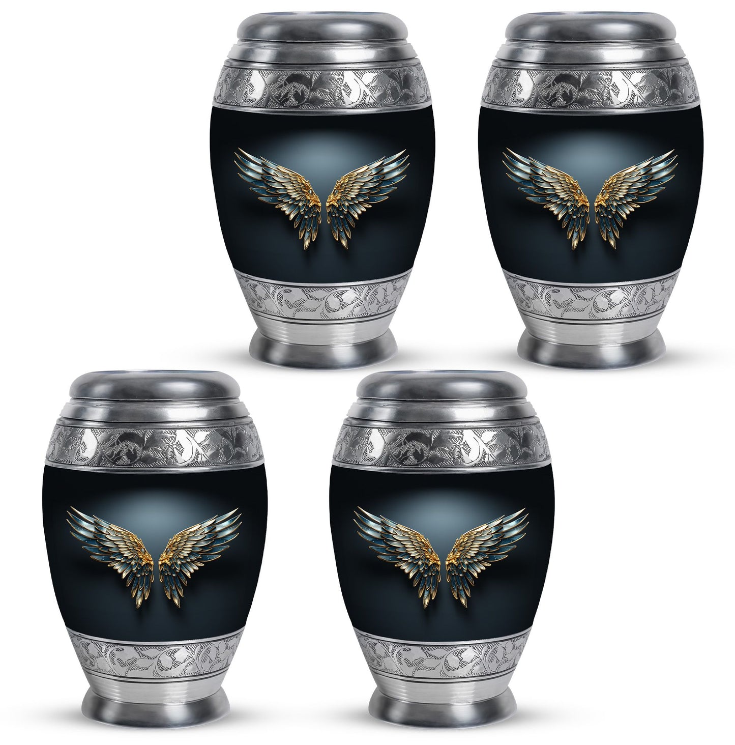 Wings Blue Theme 3 Inch Keepsake Pack of 4
