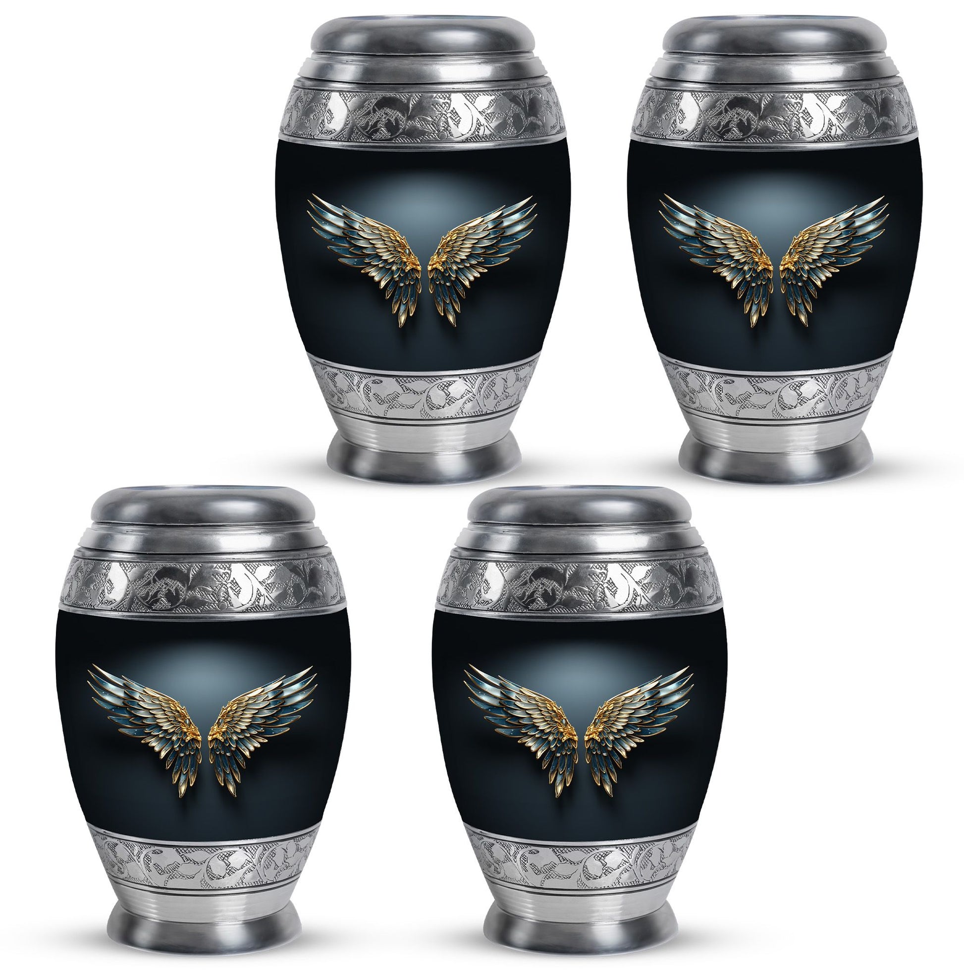 Wings Blue Theme 3 Inch Keepsake Pack of 4