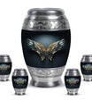 Wings Blue Theme Large Urn With 4 Keepsake Urn