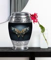 Wings Blue Theme Large Urn With 1 Keepsake Urn