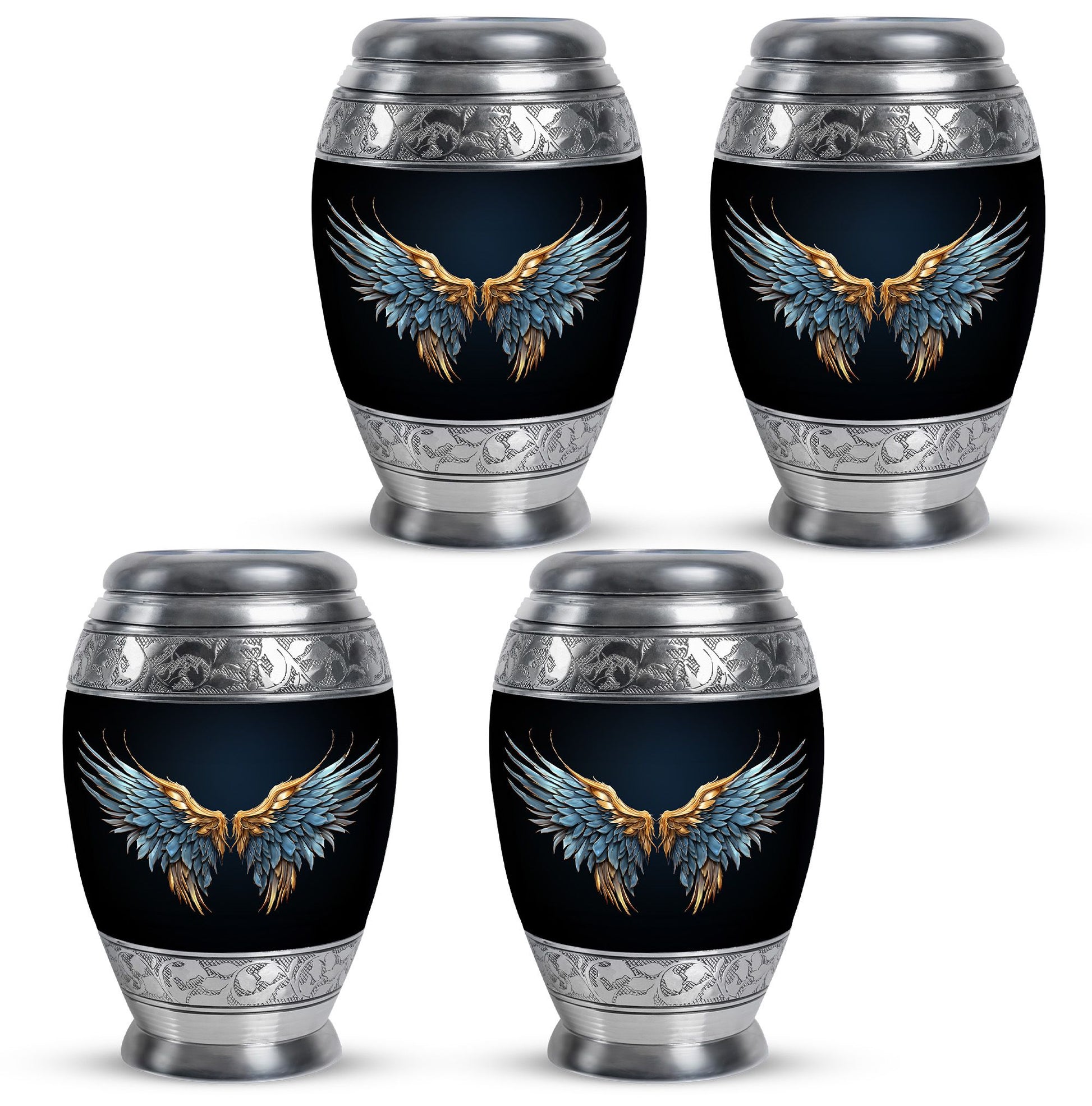 Wings Blue Theme 3 Inch Keepsake Pack of 4