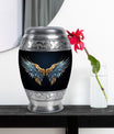Wings Blue Theme Large Urn With 1 Keepsake Urn