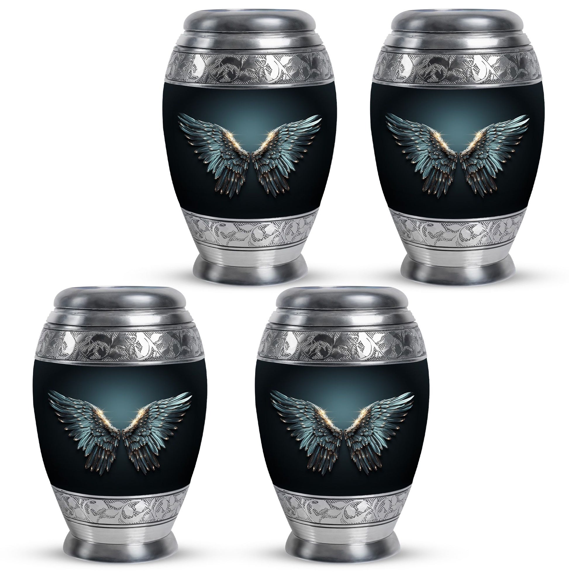 Wings Blue Theme 3 Inch Keepsake Pack of 4