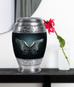 Wings Blue Theme Large Urn With 1 Keepsake Urn