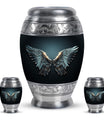 Wings Blue Theme Large Urn With 2 Keepsake Urn