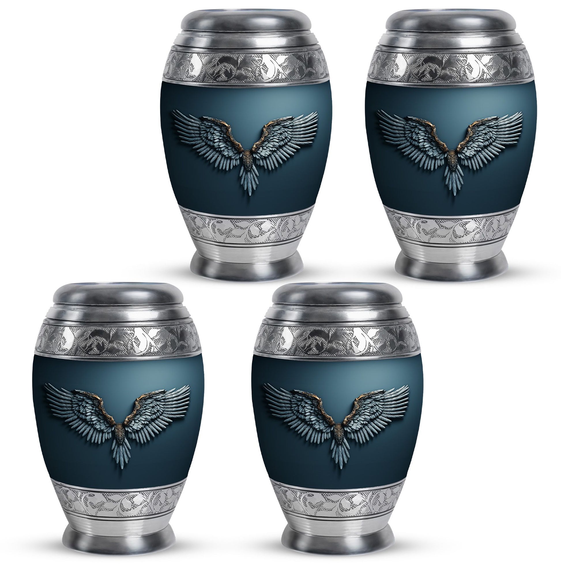 Wings Blue Theme 3 Inch Keepsake Pack of 4