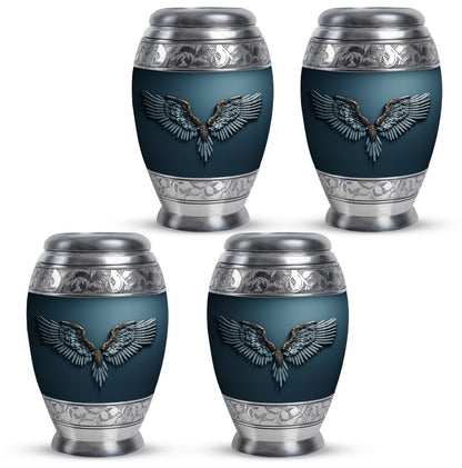 Wings Blue Theme 3 Inch Keepsake Pack of 4