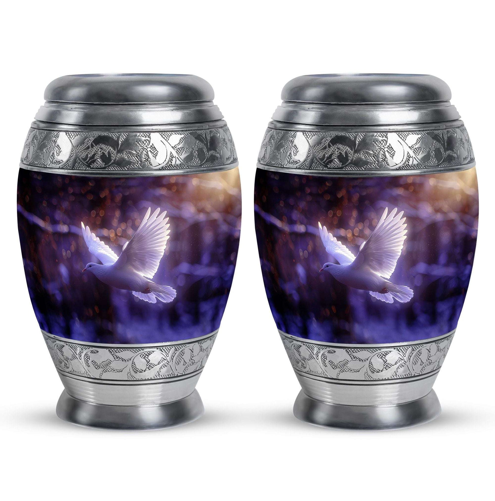 White Dove On Purple Theme 3 Inch Keepsake Pack of 2