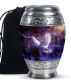 White Dove On Purple Theme Large Urn 10 Inch