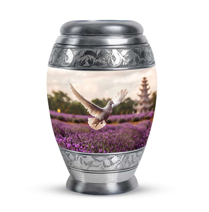 White Dove On Purple Theme 3 Inch Keepsake