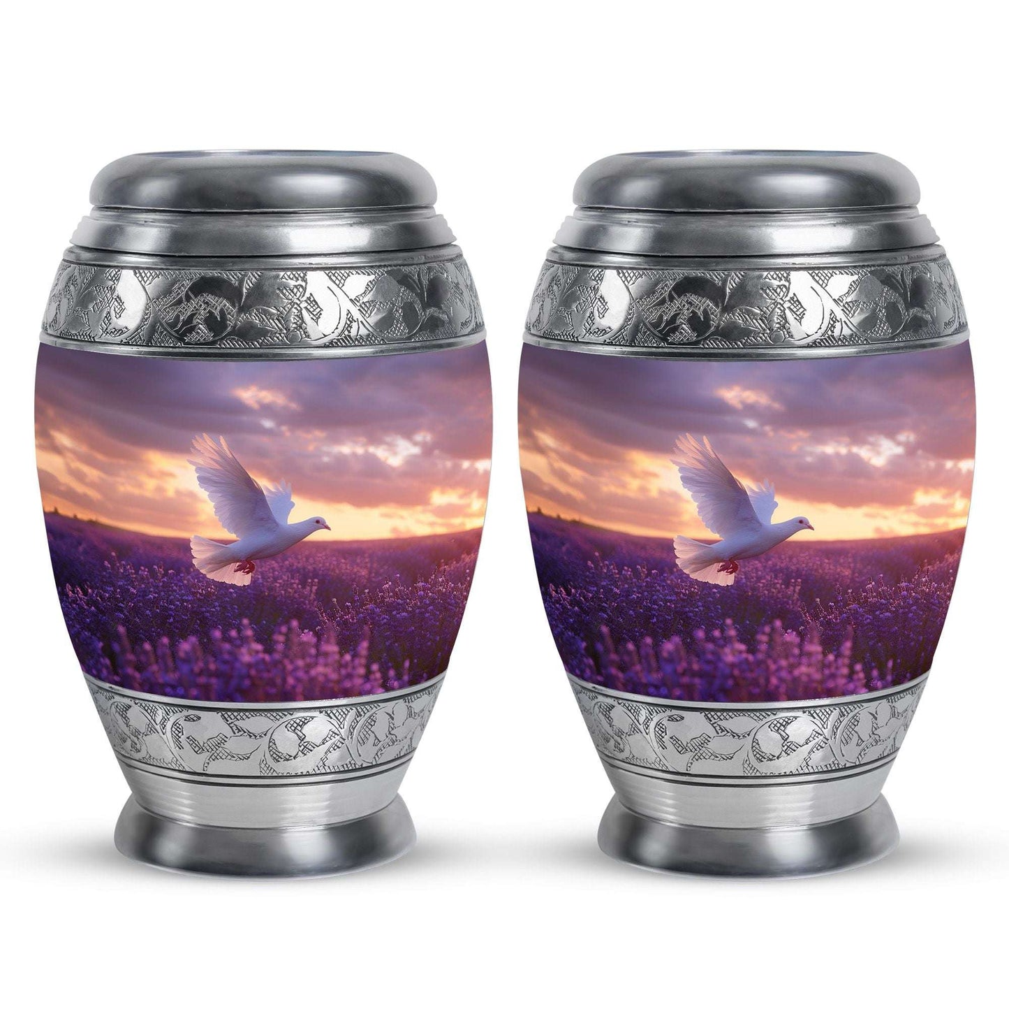 White Dove On Purple Theme 3 Inch Keepsake Pack of 2