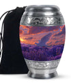 White Dove On Purple Theme Large Urn 10 Inch