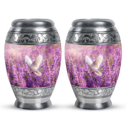 White Dove On Purple Theme 3 Inch Keepsake Pack of 2